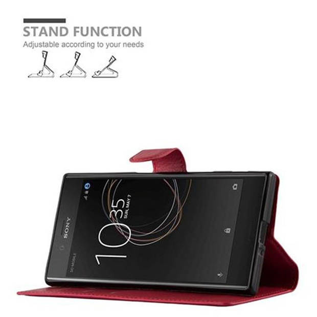 Cadorabo Hoesje geschikt voor Sony Xperia XZ / XZs in KARMIJN ROOD - Beschermhoes Cover magnetische sluiting Case