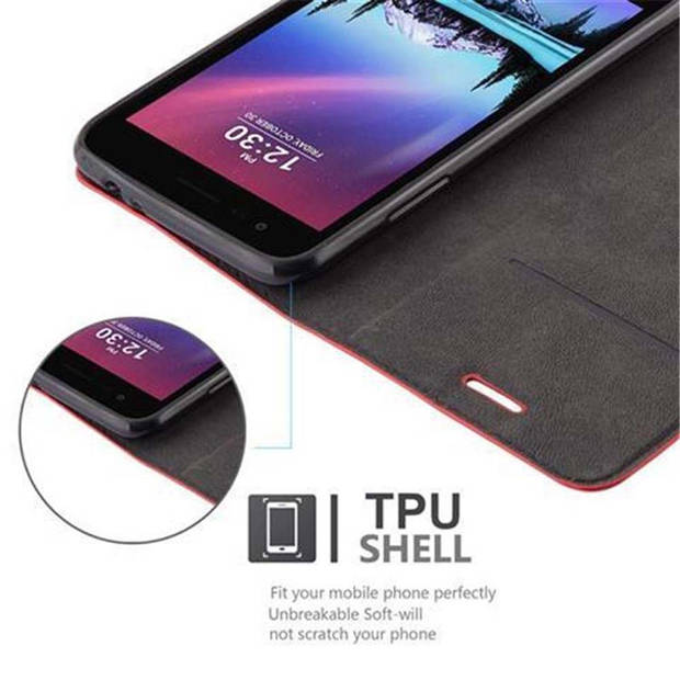 Cadorabo Hoesje geschikt voor LG K4 2017 in APPEL ROOD - Beschermhoes Case magnetische sluiting Cover