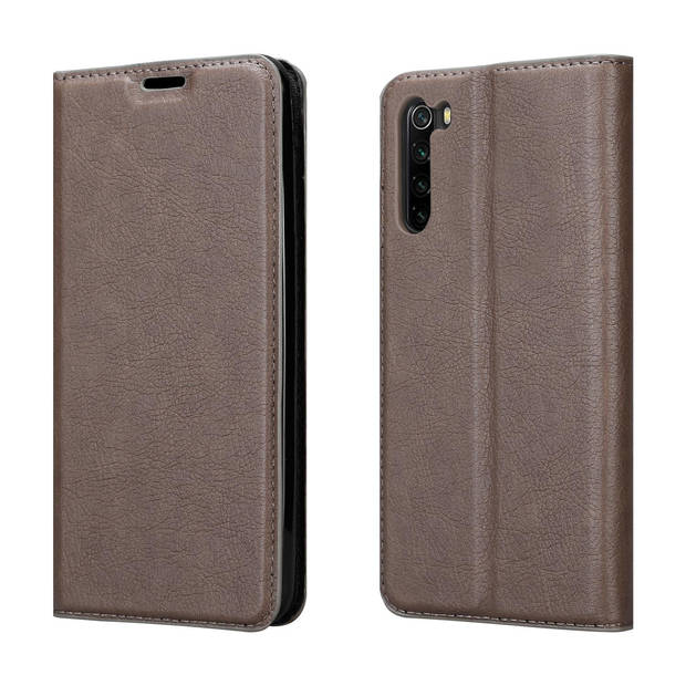 Cadorabo Hoesje geschikt voor Xiaomi RedMi NOTE 8 in KOFFIE BRUIN - Beschermhoes Case magnetische sluiting Cover