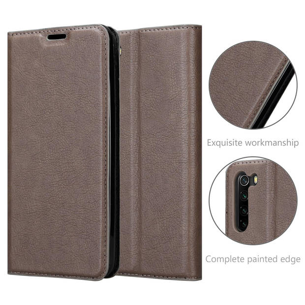 Cadorabo Hoesje geschikt voor Xiaomi RedMi NOTE 8 in KOFFIE BRUIN - Beschermhoes Case magnetische sluiting Cover