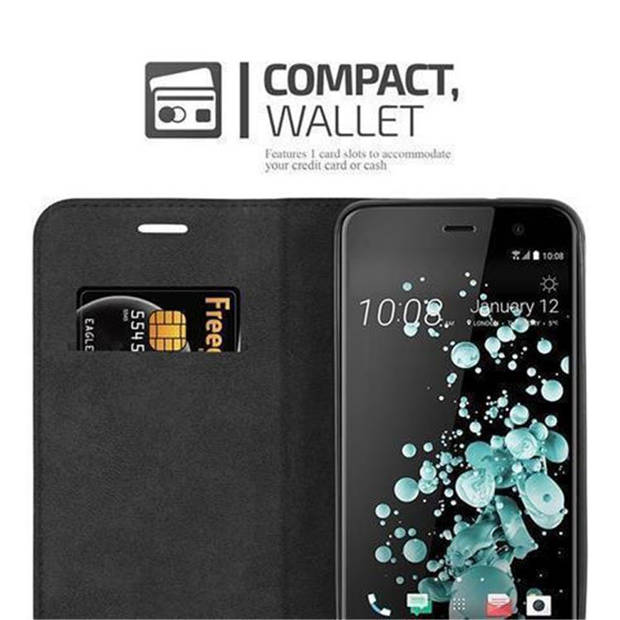 Cadorabo Hoesje geschikt voor HTC U PLAY in APPEL ROOD - Beschermhoes Case magnetische sluiting Cover