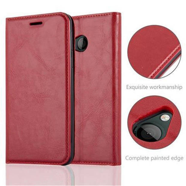 Cadorabo Hoesje geschikt voor HTC U PLAY in APPEL ROOD - Beschermhoes Case magnetische sluiting Cover