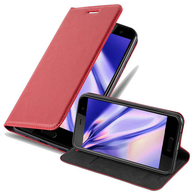 Cadorabo Hoesje geschikt voor HTC U PLAY in APPEL ROOD - Beschermhoes Case magnetische sluiting Cover