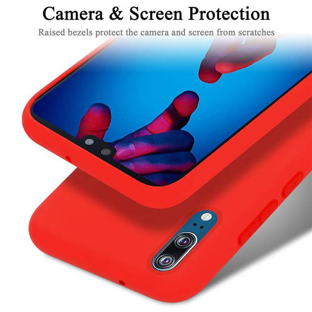 Cadorabo Hoesje geschikt voor Huawei P20 Case in LIQUID ROOD - Beschermhoes TPU silicone Cover