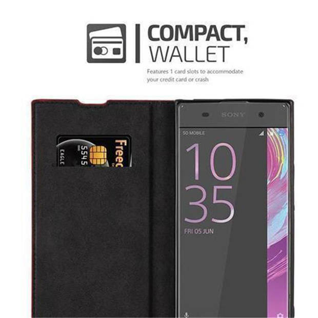 Cadorabo Hoesje geschikt voor Sony Xperia XA in APPEL ROOD - Beschermhoes Case magnetische sluiting Cover