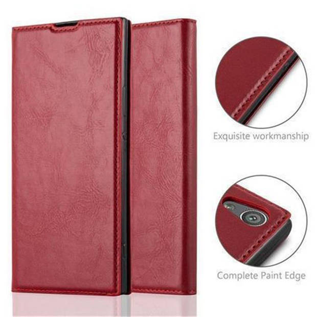 Cadorabo Hoesje geschikt voor Sony Xperia XA in APPEL ROOD - Beschermhoes Case magnetische sluiting Cover