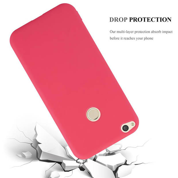 Cadorabo Hoesje geschikt voor Huawei P8 LITE 2017 / P9 LITE 2017 in CANDY ROOD - Beschermhoes TPU silicone Case Cover