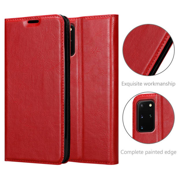 Cadorabo Hoesje geschikt voor Samsung Galaxy S20 PLUS in APPEL ROOD - Beschermhoes Case magnetische sluiting Cover