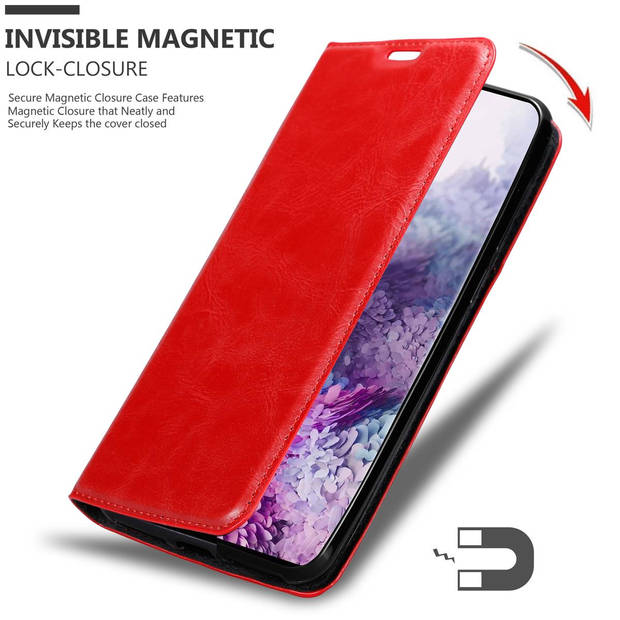 Cadorabo Hoesje geschikt voor Samsung Galaxy S20 PLUS in APPEL ROOD - Beschermhoes Case magnetische sluiting Cover