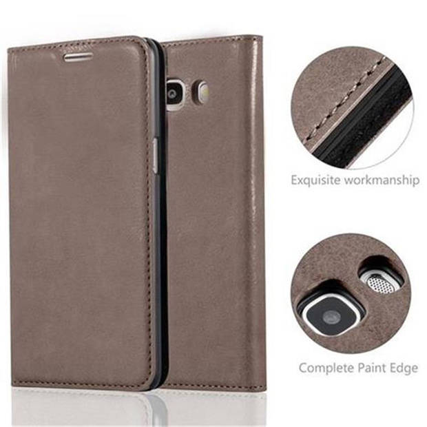 Cadorabo Hoesje geschikt voor Samsung Galaxy J5 2016 in KOFFIE BRUIN - Beschermhoes Case magnetische sluiting Cover