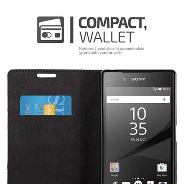 Cadorabo Hoesje geschikt voor Sony Xperia Z5 in KOFFIE BRUIN - Beschermhoes Case magnetische sluiting Cover