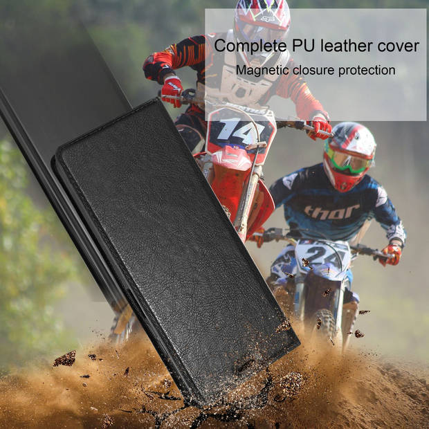 Cadorabo Hoesje geschikt voor Xiaomi RedMi NOTE 10 PRO in ZWARTE NACHT - Beschermhoes Case magnetische sluiting Cover