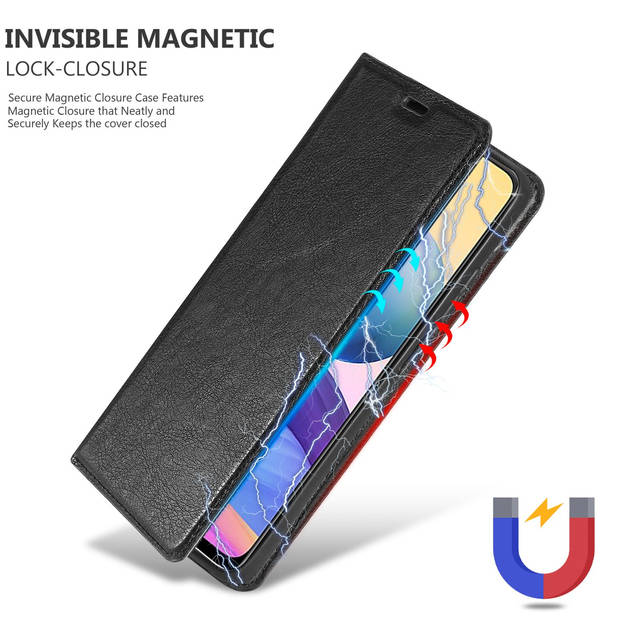 Cadorabo Hoesje geschikt voor Xiaomi RedMi NOTE 10 PRO in ZWARTE NACHT - Beschermhoes Case magnetische sluiting Cover