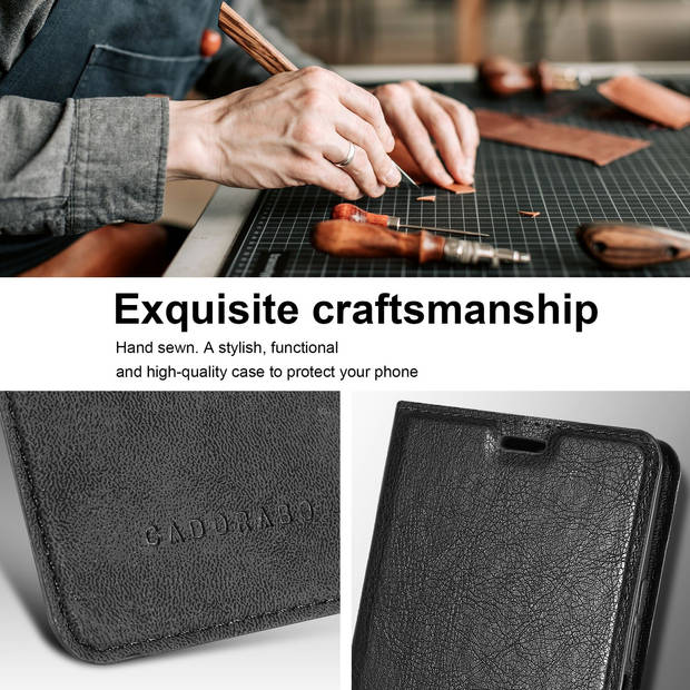 Cadorabo Hoesje geschikt voor Xiaomi RedMi NOTE 10 PRO in ZWARTE NACHT - Beschermhoes Case magnetische sluiting Cover