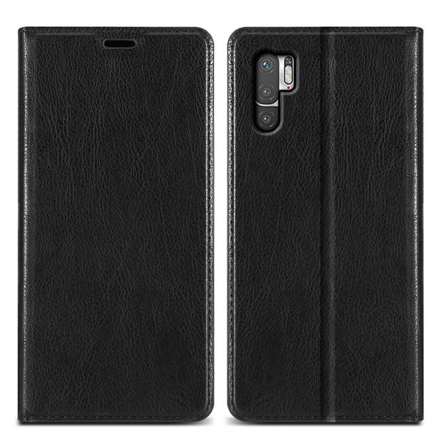 Cadorabo Hoesje geschikt voor Xiaomi RedMi NOTE 10 PRO in ZWARTE NACHT - Beschermhoes Case magnetische sluiting Cover