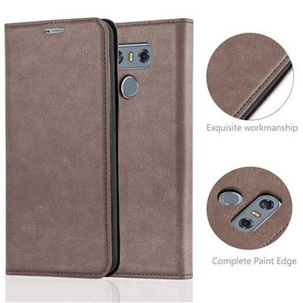 Cadorabo Hoesje geschikt voor LG G6 in KOFFIE BRUIN - Beschermhoes Case magnetische sluiting Cover