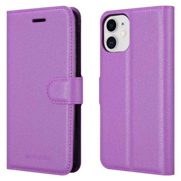 Cadorabo Hoesje geschikt voor Apple iPhone 12 MINI in MANGAAN PAARS - Beschermhoes Cover magnetische sluiting Case