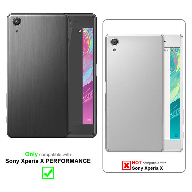 Cadorabo Hoesje geschikt voor Sony Xperia X PERFORMANCE in ZWARTE NACHT - Beschermhoes Case magnetische sluiting Cover