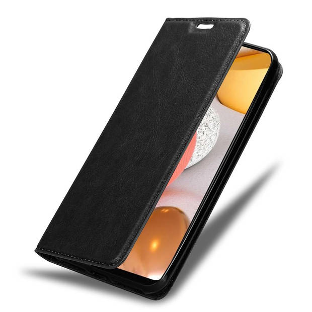 Cadorabo Hoesje geschikt voor Samsung Galaxy A42 4G in ZWARTE NACHT - Beschermhoes Case magnetische sluiting Cover