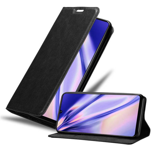 Cadorabo Hoesje geschikt voor Samsung Galaxy A42 4G in ZWARTE NACHT - Beschermhoes Case magnetische sluiting Cover