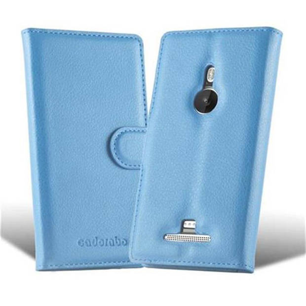 Cadorabo Hoesje geschikt voor Nokia Lumia 925 in PASTEL BLAUW - Beschermhoes Cover magnetische sluiting Case