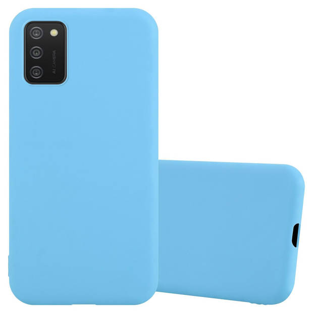 Cadorabo Hoesje geschikt voor Samsung Galaxy A02s in CANDY BLAUW - Beschermhoes TPU silicone Case Cover