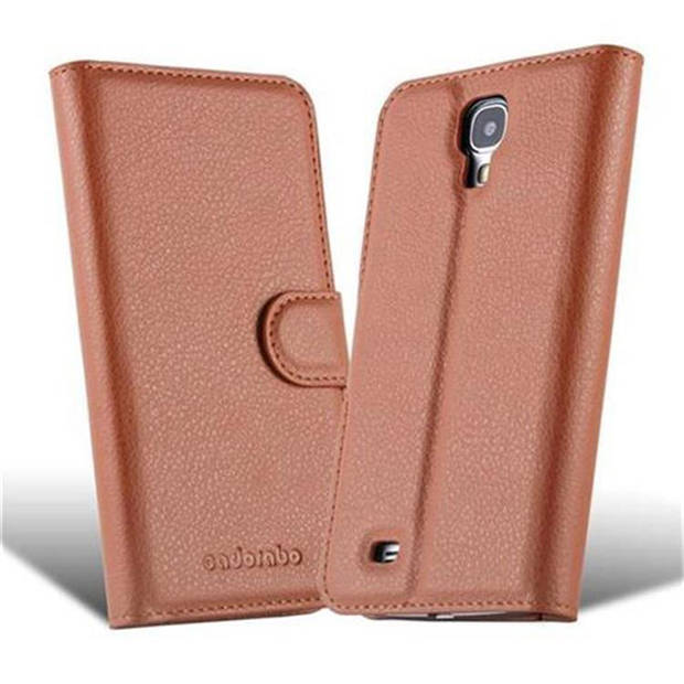 Cadorabo Hoesje geschikt voor Samsung Galaxy S4 in CHOCOLADE BRUIN - Beschermhoes Cover magnetische sluiting Case