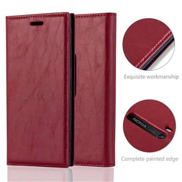 Cadorabo Hoesje geschikt voor Nokia Lumia 920 in APPEL ROOD - Beschermhoes Case magnetische sluiting Cover