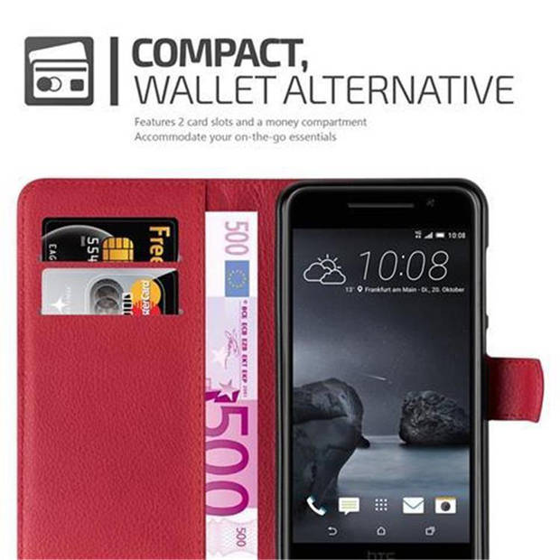Cadorabo Hoesje geschikt voor HTC ONE A9 in KARMIJN ROOD - Beschermhoes Cover magnetische sluiting Case