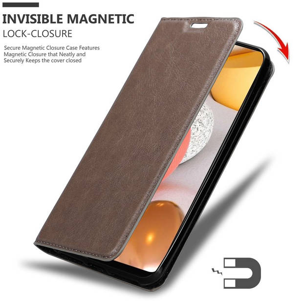 Cadorabo Hoesje geschikt voor Samsung Galaxy A42 4G in KOFFIE BRUIN - Beschermhoes Case magnetische sluiting Cover