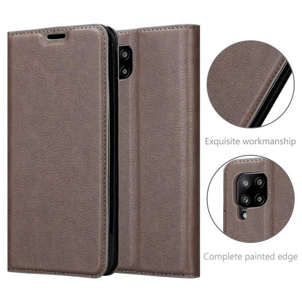 Cadorabo Hoesje geschikt voor Samsung Galaxy A42 4G in KOFFIE BRUIN - Beschermhoes Case magnetische sluiting Cover