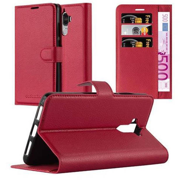 Cadorabo Hoesje geschikt voor Huawei MATE 9 in KARMIJN ROOD - Beschermhoes Cover magnetische sluiting Case