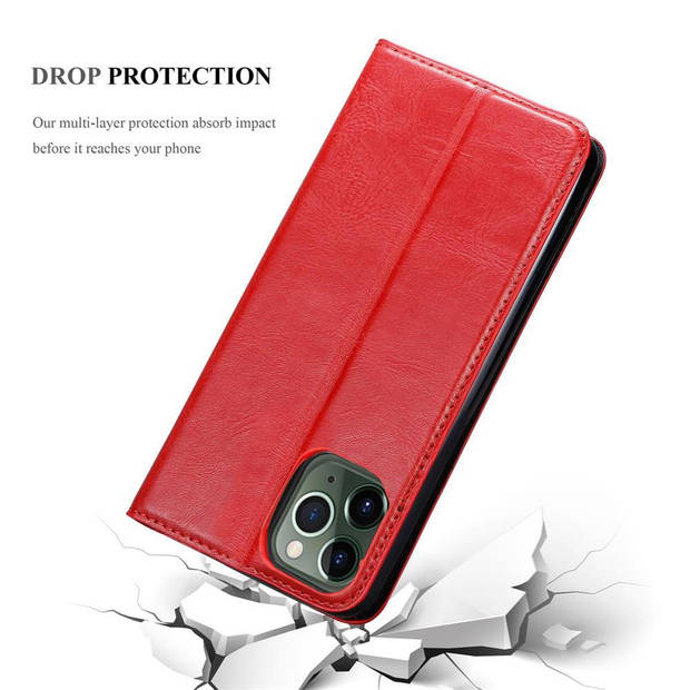 Cadorabo Hoesje geschikt voor Apple iPhone 12 / 12 PRO in APPEL ROOD - Beschermhoes Case magnetische sluiting Cover