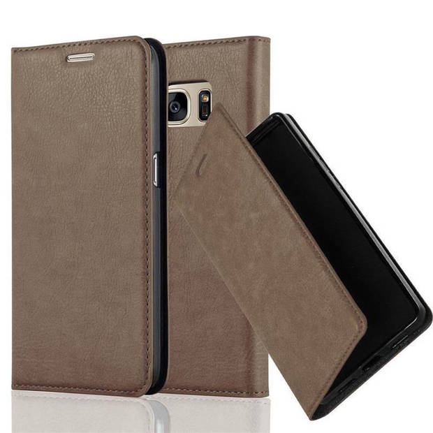 Cadorabo Hoesje geschikt voor Samsung Galaxy S7 in KOFFIE BRUIN - Beschermhoes Case magnetische sluiting Cover