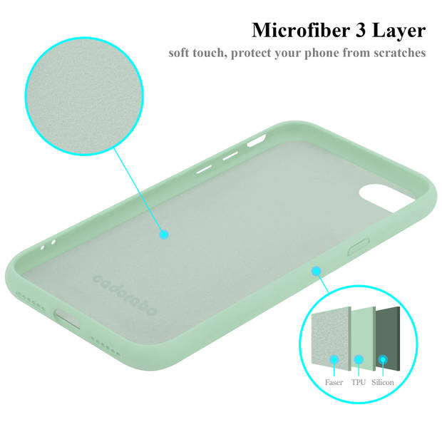 Cadorabo Hoesje geschikt voor Apple iPhone 7 / 7S / 8 / SE 2020 Case in LIQUID LICHT GROEN - Beschermhoes TPU silicone