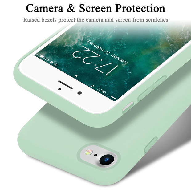 Cadorabo Hoesje geschikt voor Apple iPhone 7 / 7S / 8 / SE 2020 Case in LIQUID LICHT GROEN - Beschermhoes TPU silicone