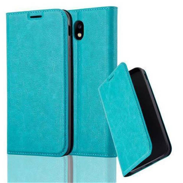 Cadorabo Hoesje geschikt voor Samsung Galaxy J7 2017 in BENZINE TURKOOIS - Beschermhoes Case magnetische sluiting Cover