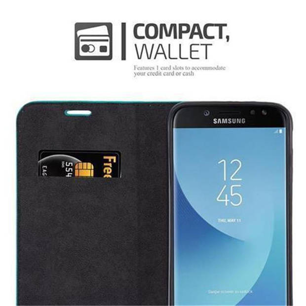 Cadorabo Hoesje geschikt voor Samsung Galaxy J7 2017 in BENZINE TURKOOIS - Beschermhoes Case magnetische sluiting Cover