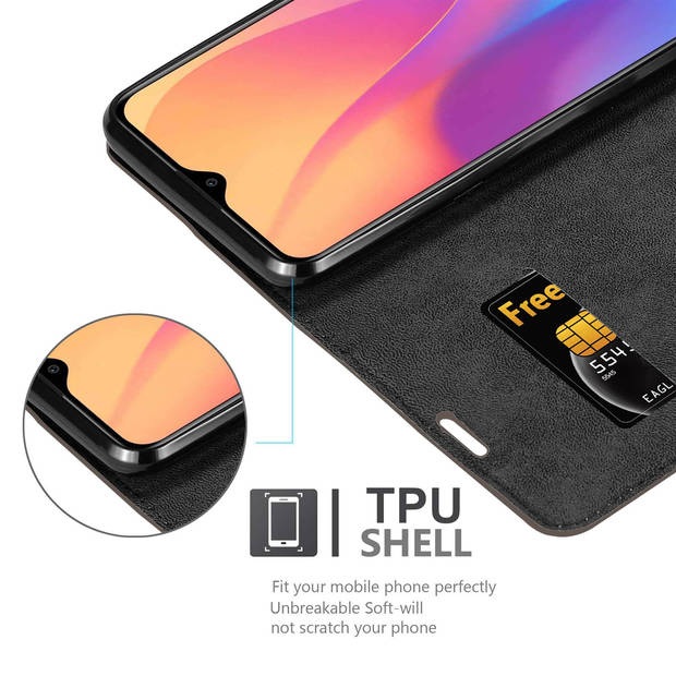 Cadorabo Hoesje geschikt voor Xiaomi RedMi 8A in KOFFIE BRUIN - Beschermhoes Case magnetische sluiting Cover