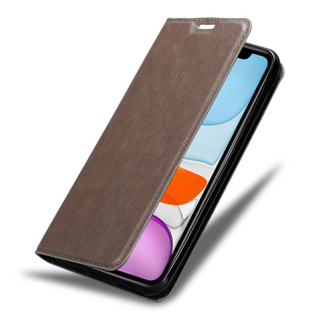 Cadorabo Hoesje geschikt voor Apple iPhone 12 MINI in KOFFIE BRUIN - Beschermhoes Case magnetische sluiting Cover