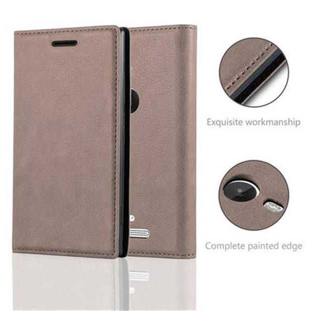 Cadorabo Hoesje geschikt voor Nokia Lumia 925 in KOFFIE BRUIN - Beschermhoes Case magnetische sluiting Cover