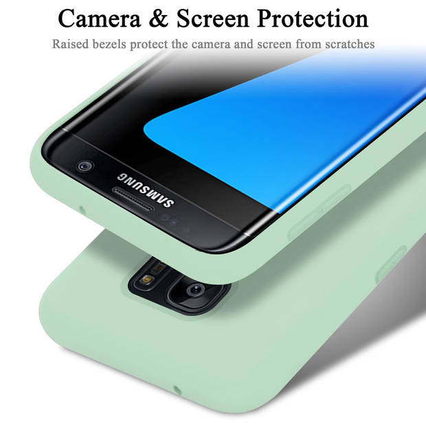 Cadorabo Hoesje geschikt voor Samsung Galaxy S7 EDGE Case in LIQUID LICHT GROEN - Beschermhoes TPU silicone Cover