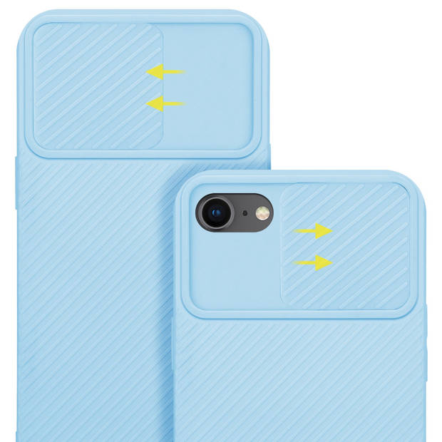 Cadorabo Hoesje geschikt voor Apple iPhone 7 / 7S / 8 / SE 2020 in Bonbon Licht Blauw - Beschermhoes TPU-silicone Case