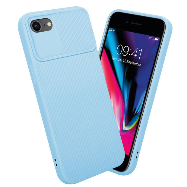 Cadorabo Hoesje geschikt voor Apple iPhone 7 / 7S / 8 / SE 2020 in Bonbon Licht Blauw - Beschermhoes TPU-silicone Case