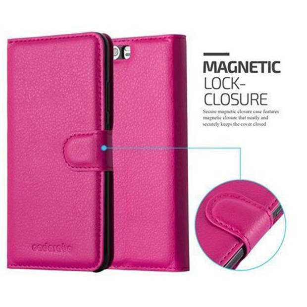 Cadorabo Hoesje geschikt voor Huawei P10 in KERSEN ROZE - Beschermhoes Cover magnetische sluiting Case