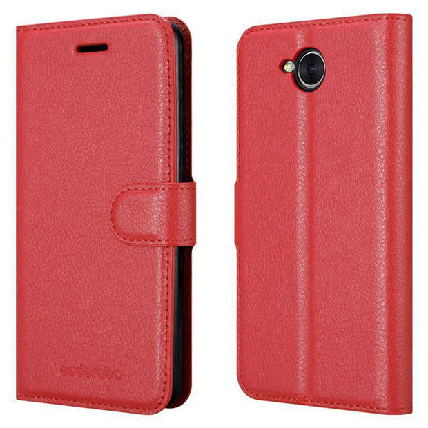 Cadorabo Hoesje geschikt voor Huawei Y5 2017 / Y6 2017 in KARMIJN ROOD - Beschermhoes Cover magnetische sluiting Case