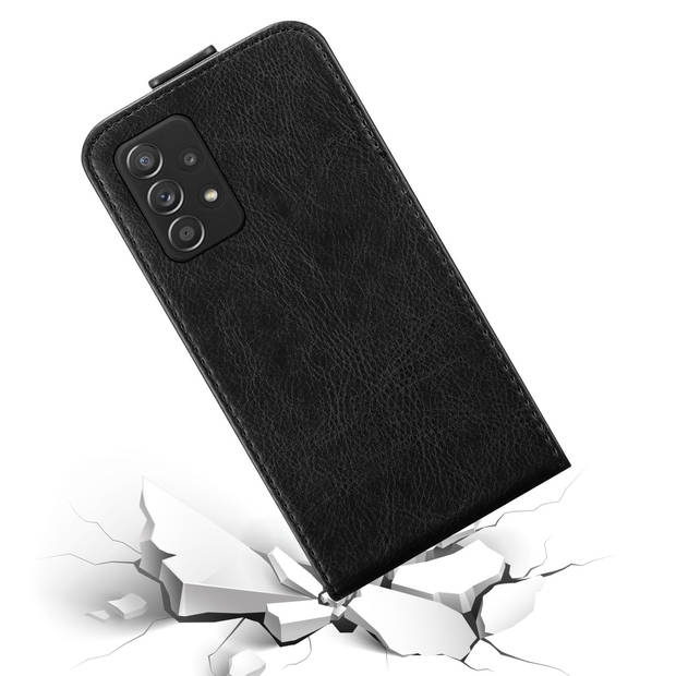 Cadorabo Hoesje geschikt voor Samsung Galaxy A52 (4G / 5G) / A52s in ZWARTE NACHT - Beschermhoes Flip Case Cover