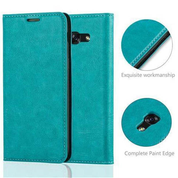 Cadorabo Hoesje geschikt voor Samsung Galaxy A3 2017 in BENZINE TURKOOIS - Beschermhoes Case magnetische sluiting Cover