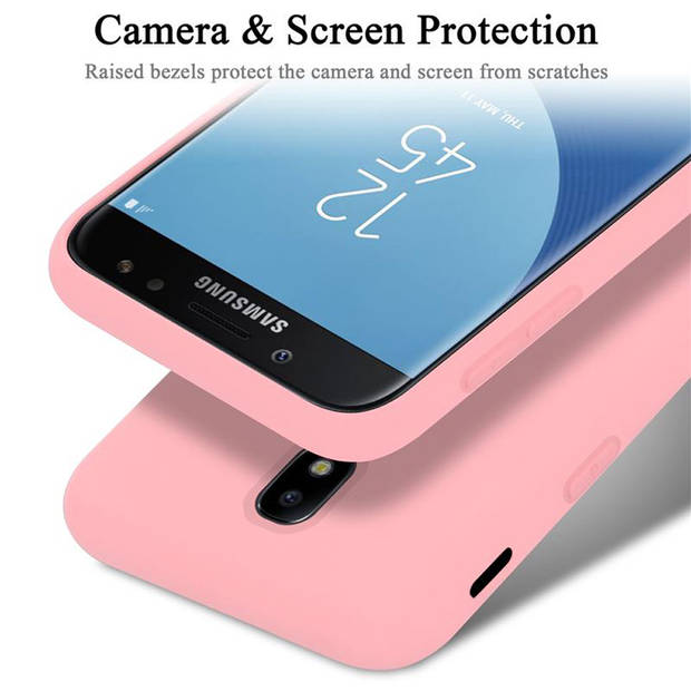 Cadorabo Hoesje geschikt voor Samsung Galaxy J7 2017 Case in LIQUID ROZE - Beschermhoes TPU silicone Cover