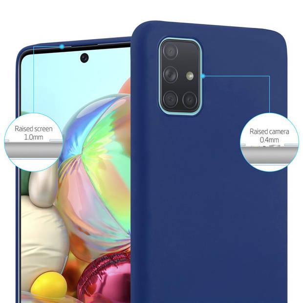 Cadorabo Hoesje geschikt voor Samsung Galaxy A71 5G in CANDY DONKER BLAUW - Beschermhoes TPU silicone Case Cover